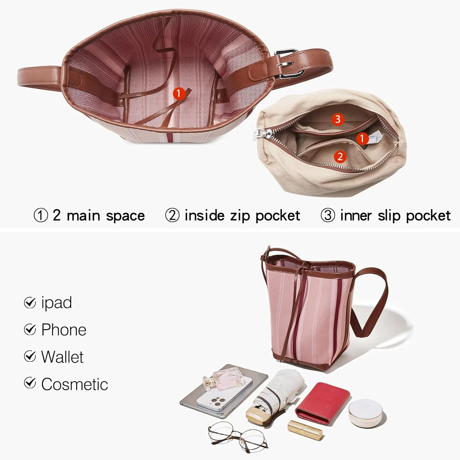 LAORENTOU Cowhide Leather Women Crossbody Bag Purse Tote Style Handbags Trendy for Ladies