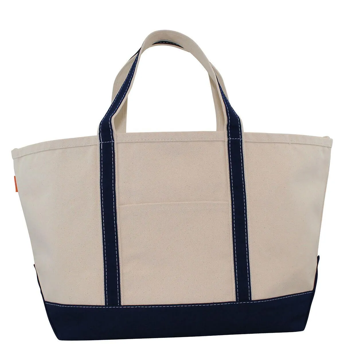 Large Canvas Monogrammed Boat Tote Bag