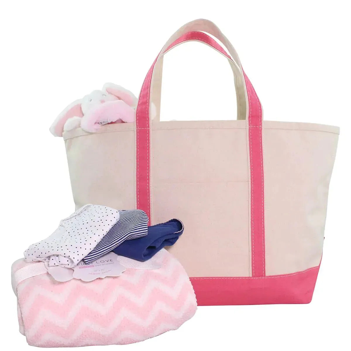 Large Canvas Monogrammed Boat Tote Bag