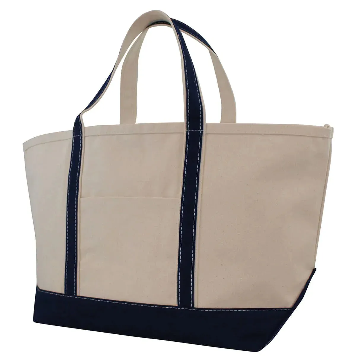 Large Canvas Monogrammed Boat Tote Bag