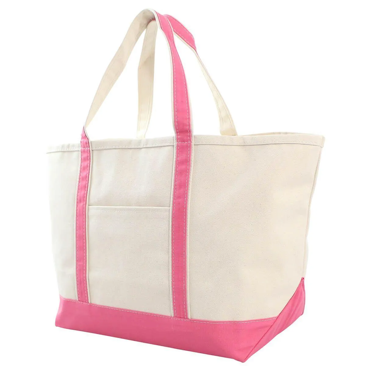 Large Canvas Monogrammed Boat Tote Bag