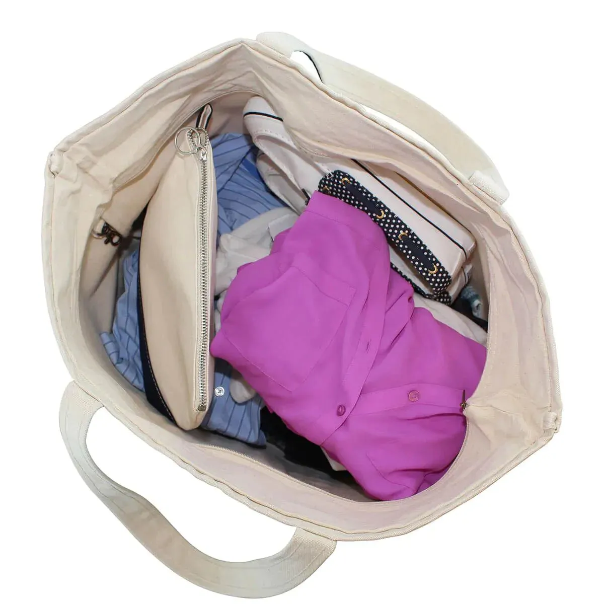 Large Canvas Monogrammed Boat Tote Bag