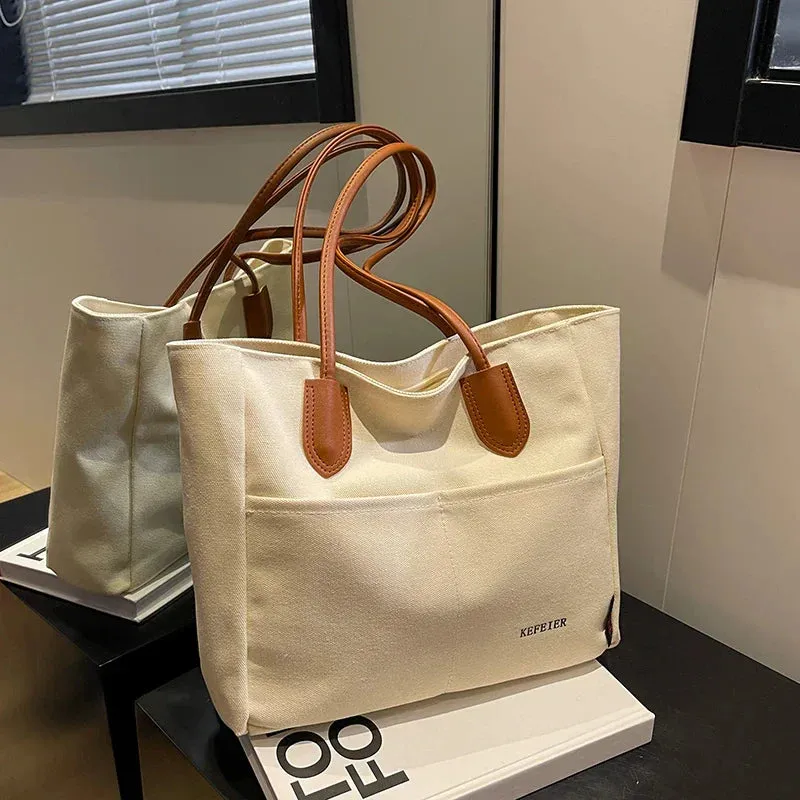 Luxe Canvas Chic - Stylish Handbag