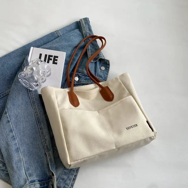 Luxe Canvas Chic - Stylish Handbag
