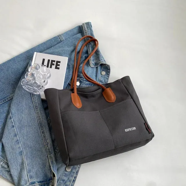 Luxe Canvas Chic - Stylish Handbag