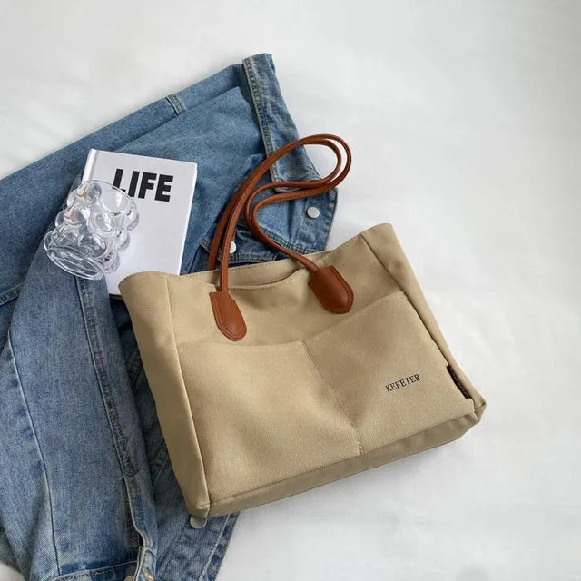 Luxe Canvas Chic - Stylish Handbag