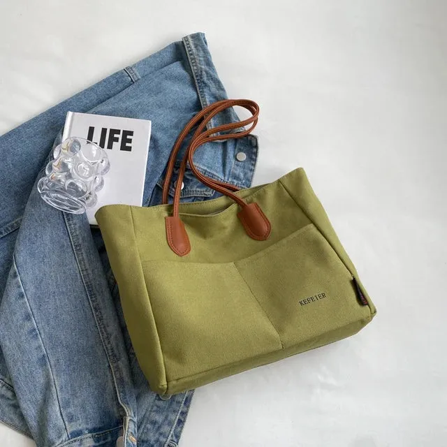 Luxe Canvas Chic - Stylish Handbag