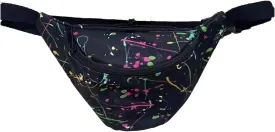 MIAIULIA 80s Neon Waist Fanny Pack for 80s Costumes,Festival Travel Party(Color Splash Black)