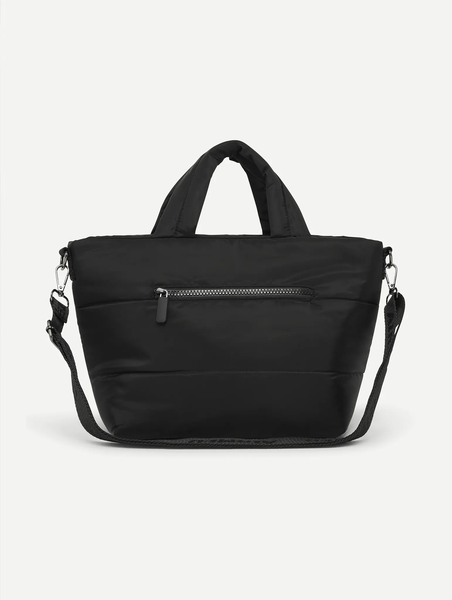 Mini Puffer Tote Bag - Black