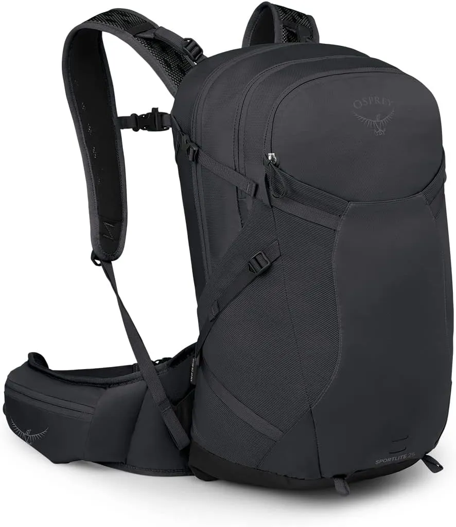 Osprey Sportlite 25L Unisex Hiking Backpack, Dark Charcoal Grey, S/M, Extended Fit