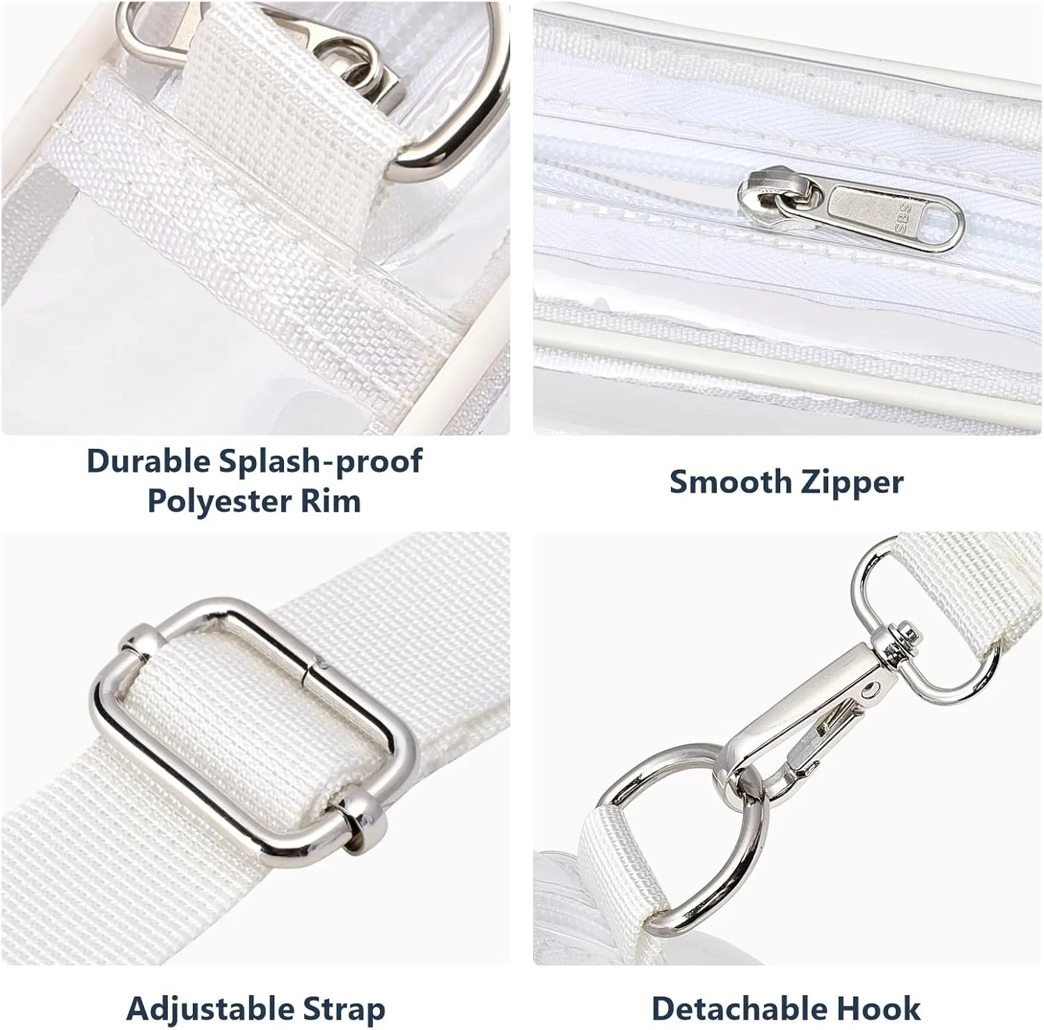 PACKISM Clear Bag for Stadium Events - Clear Purses for Women Stadium Crossbody Concert Bag for Game Day Sports, Festival