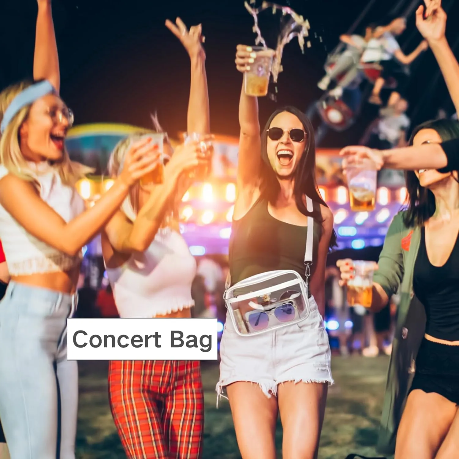 PACKISM Clear Bag for Stadium Events - Clear Purses for Women Stadium Crossbody Concert Bag for Game Day Sports, Festival
