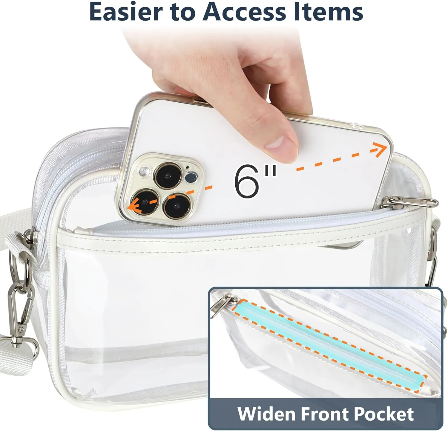 PACKISM Clear Bag for Stadium Events - Clear Purses for Women Stadium Crossbody Concert Bag for Game Day Sports, Festival