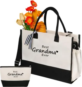 Personalized Gifts Monogram Beach Tote Bag with Zipper for Women, Birthday Gifts for Women