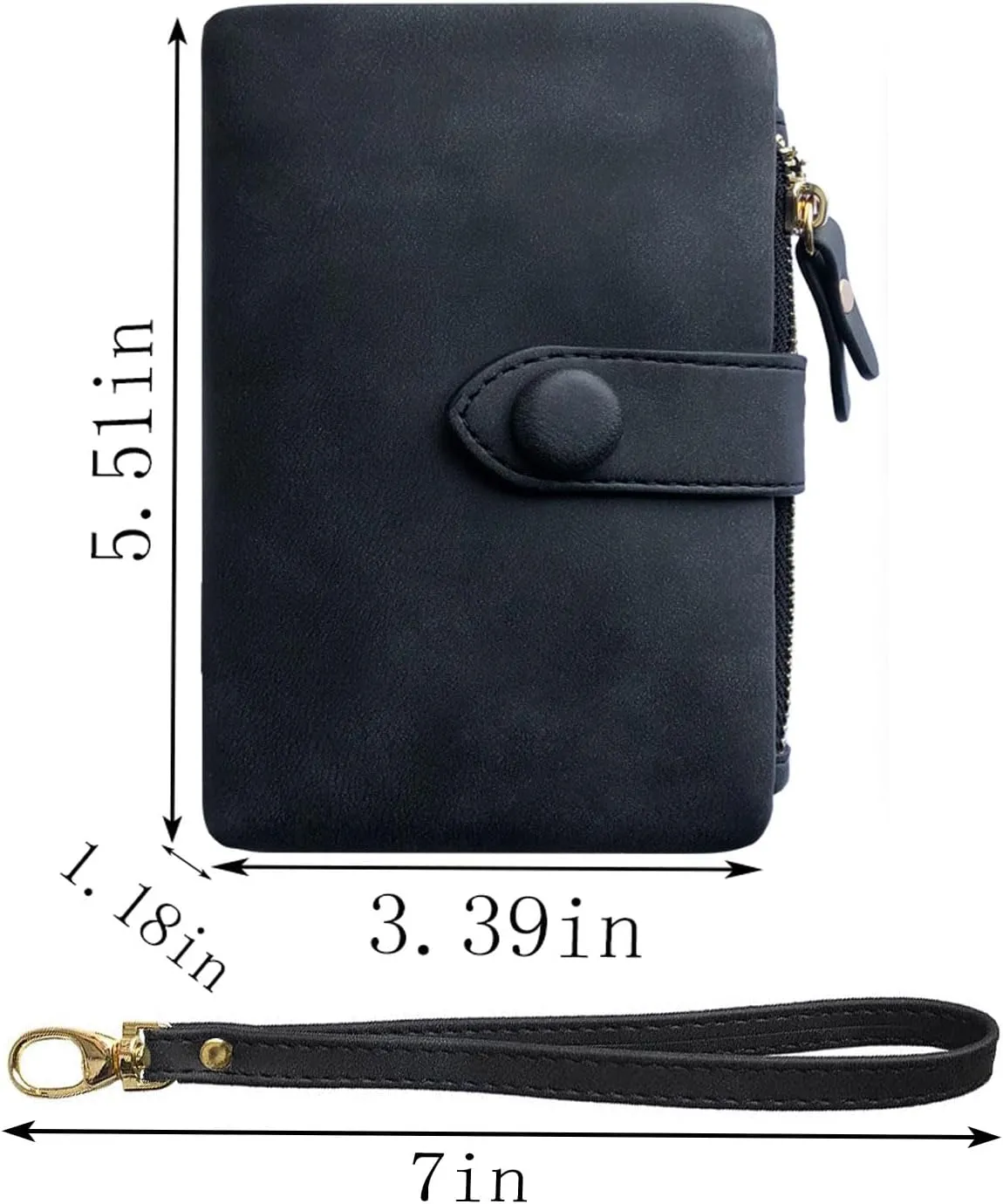 PofeeXIO Womens Small Bifold Leather Wallets RFID Ladies Wristlet with Card Slots id Window Zipper Coin Purse
