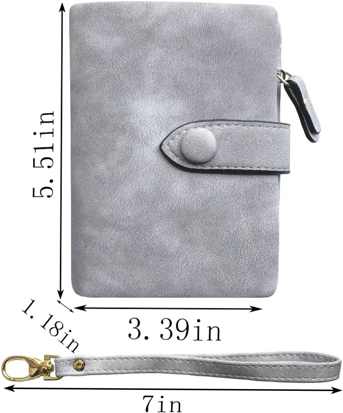 PofeeXIO Womens Small Bifold Leather Wallets RFID Ladies Wristlet with Card Slots id Window Zipper Coin Purse