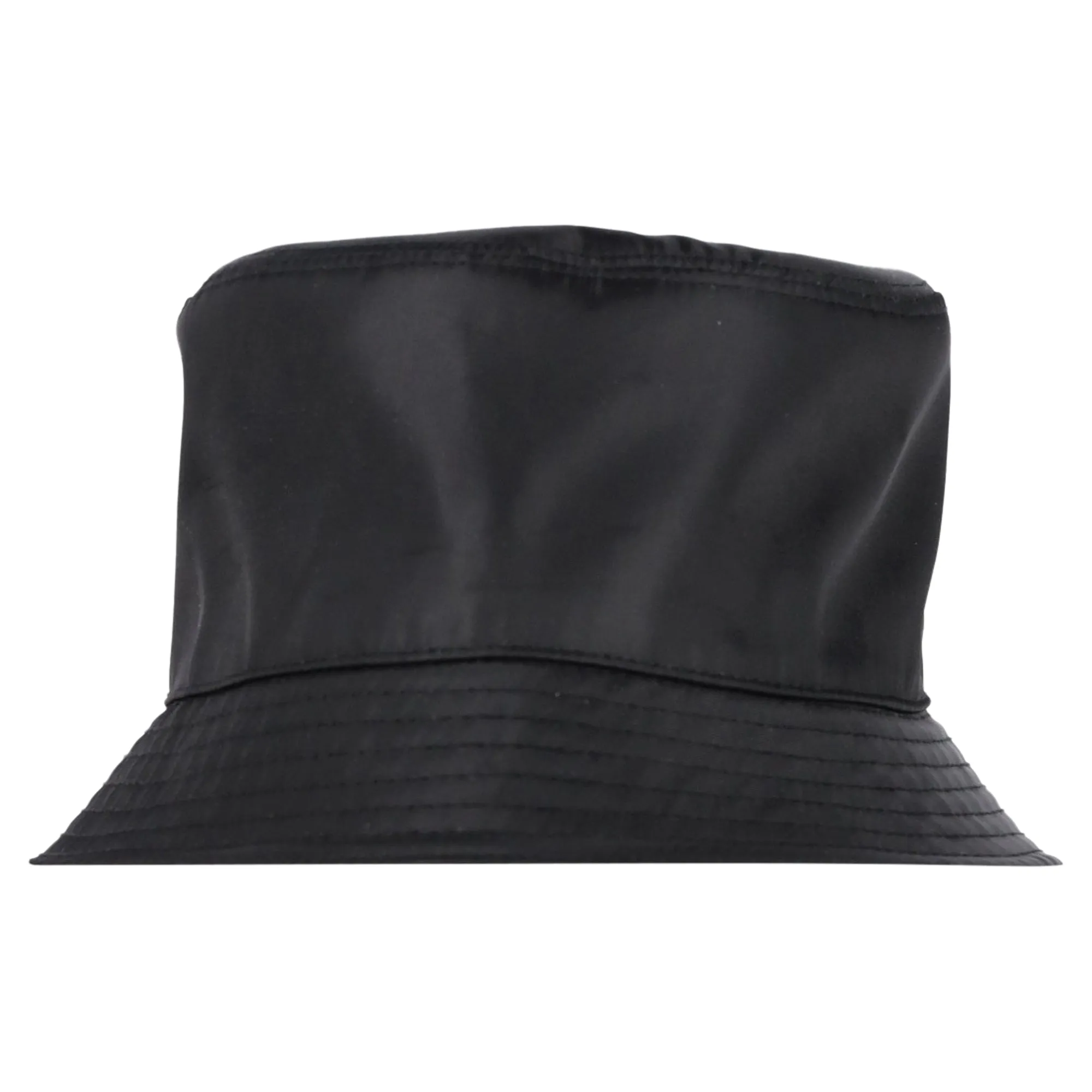 Prada Logo Plaque Bucket Hat in Black Nylon