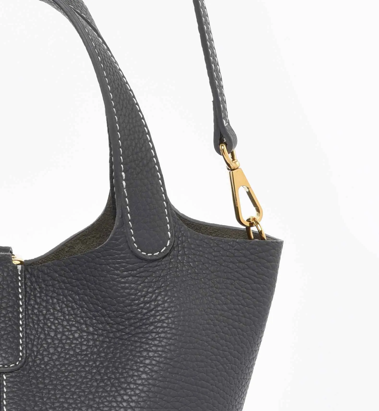 PRE ORDER Josette - Versatile Bucket Bag - Grained Cowhide - ELEPHANT GREY