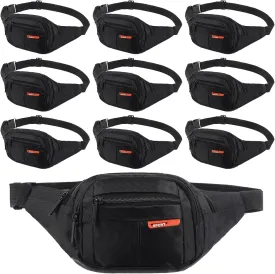 Reginary 9 Pcs Fanny Pack for Women Waist Bag Packs Men Crossbody Waterproof Adjustable Fanny Pack Running Bag Running Fanny Pack for Travel Hiking Running Outdoor(Black Color)