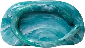 RomanticDesign Women Acrylic Metal Decor Handle Evening Clutch Purse Chic Chain Shoulder Bag for Party Prom Wedding