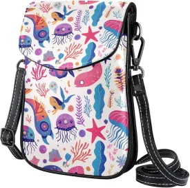 Satchel Bag Jelly Starfish Pattern Purse Crossbody Leather Messenger Bag For Women