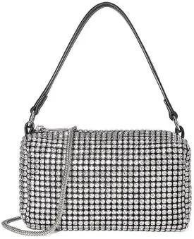 Shiny Crystal Rhinestone Diamond Crossbody Bag with Chain Women Clutch Purse Mini Bling Handbag Evening Party Bag