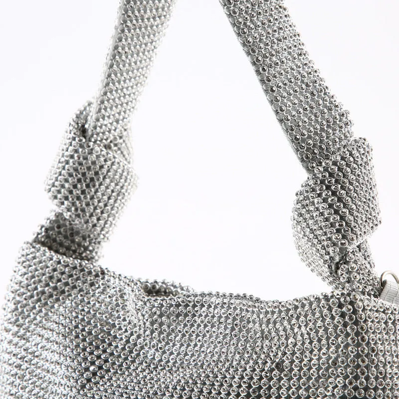 Silver Knot Rhinestone Purse