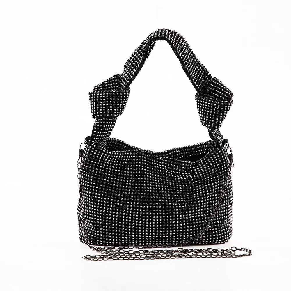 Silver Knot Rhinestone Purse
