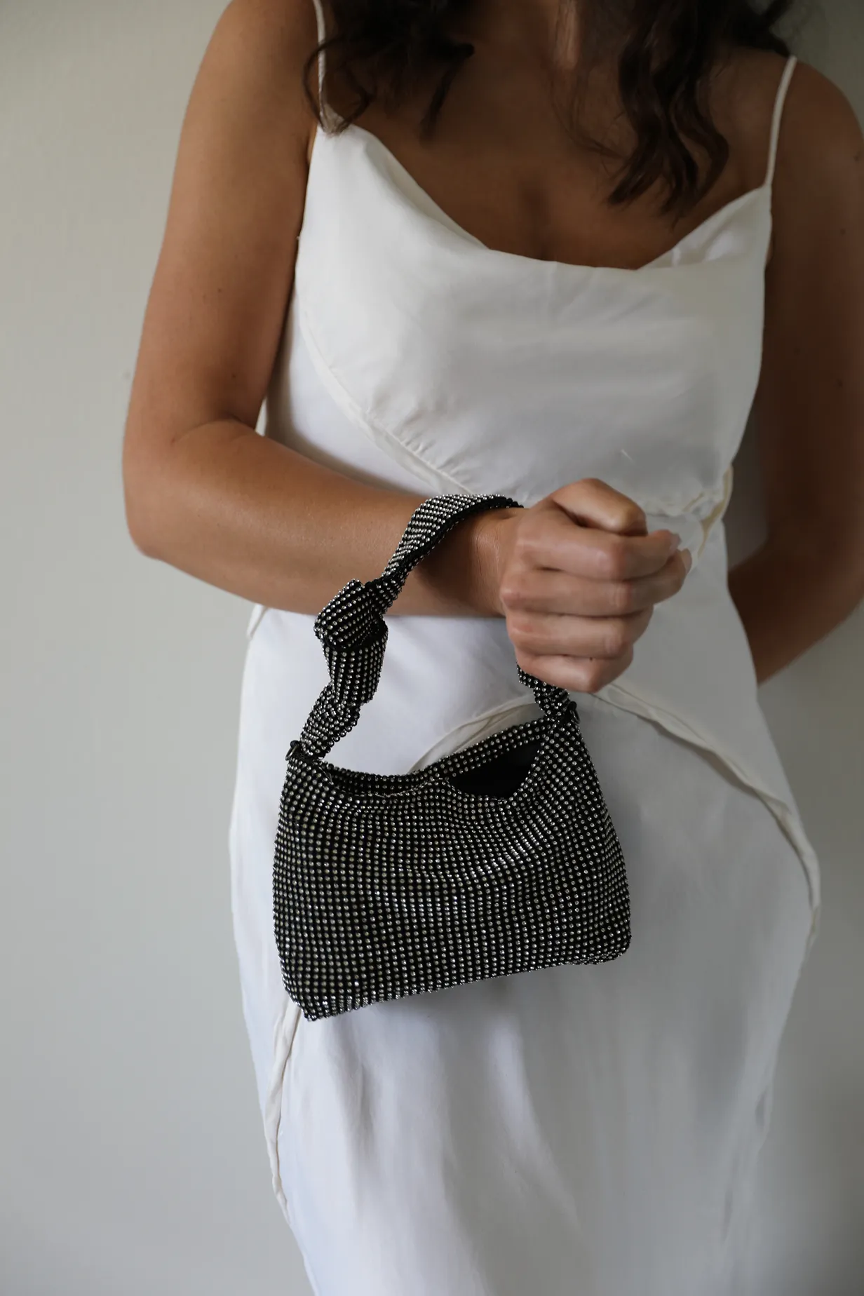 Silver Knot Rhinestone Purse