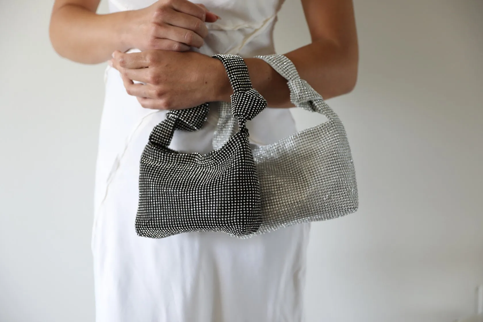 Silver Knot Rhinestone Purse