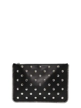 Stella McCartney Falabella Studded Zip Pouch in Black