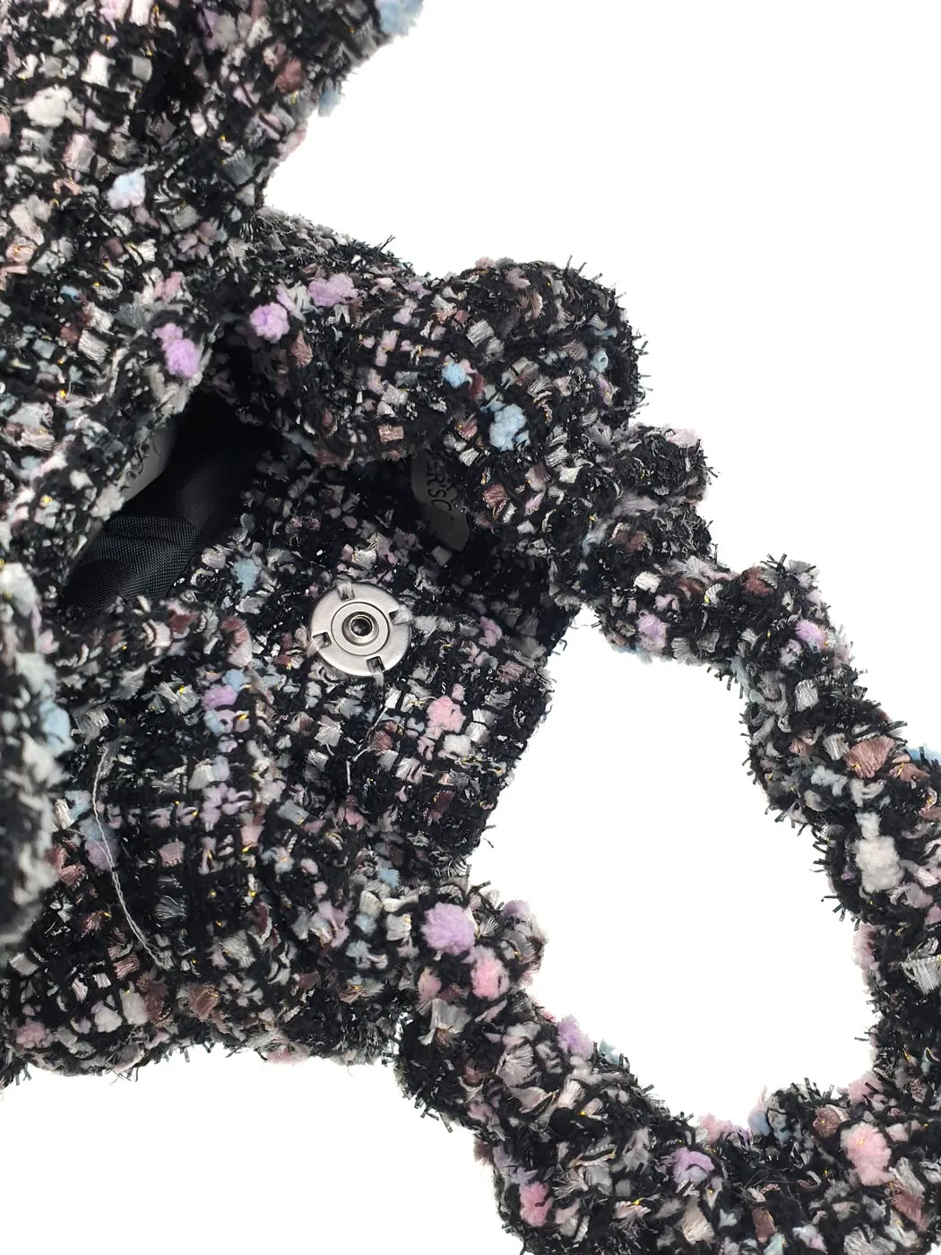 Stone accessory-embellished tweed mini bag-01445000013