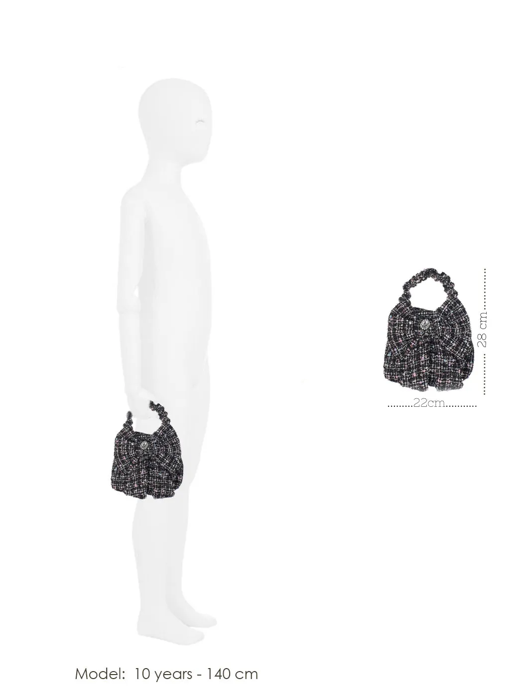 Stone accessory-embellished tweed mini bag-01445000013