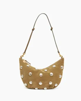 Studded Suede Lune Bag