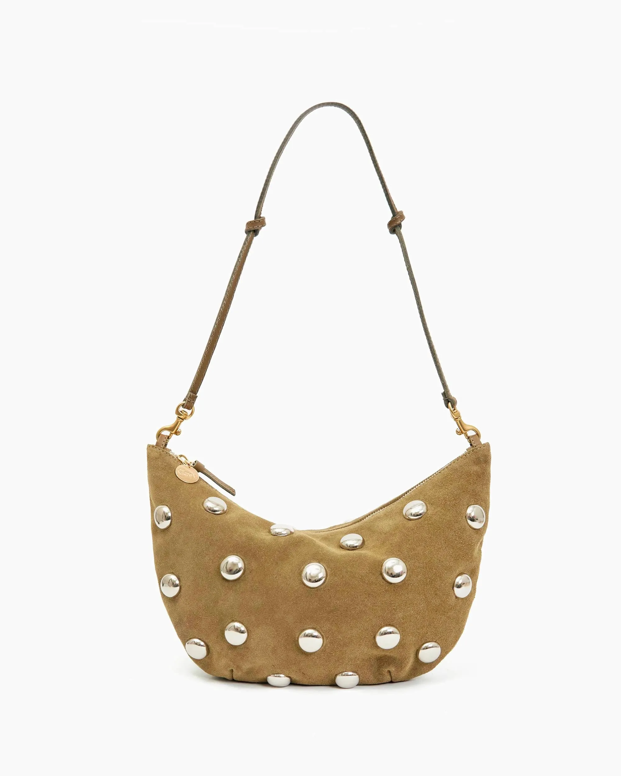 Studded Suede Lune Bag