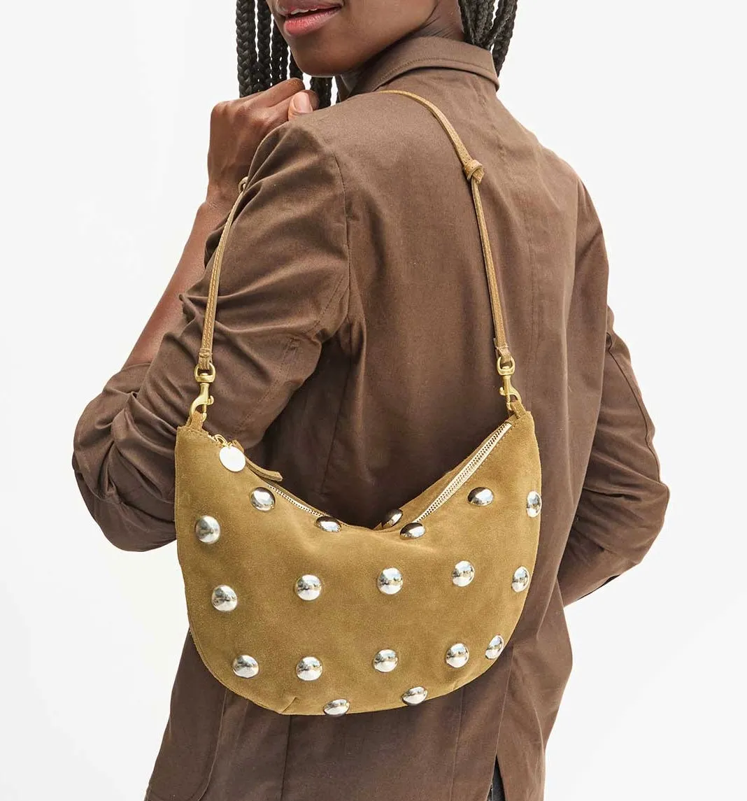Studded Suede Lune Bag