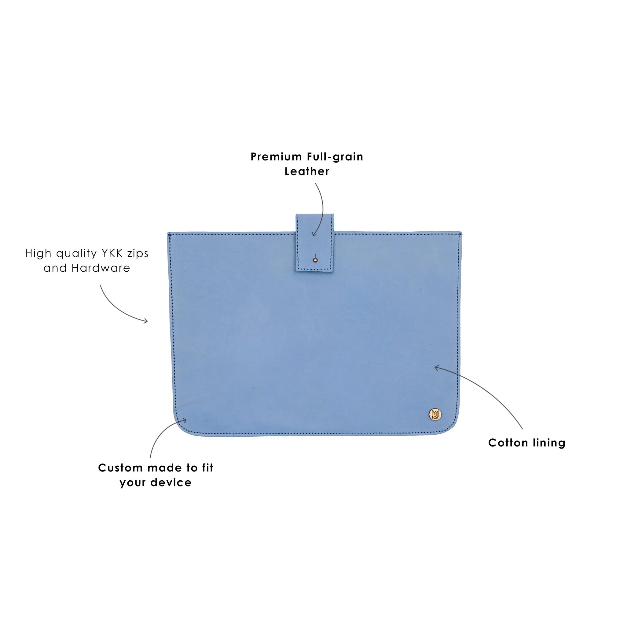 The Stockholm Macbook Sleeve (Blue Suede)
