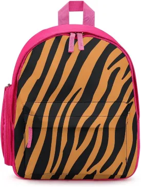 Tiger Stripes Pattern Cute Backpack Daily Casual Daypack Travel Mini Bag with Adjustable Strap Pink-style-26