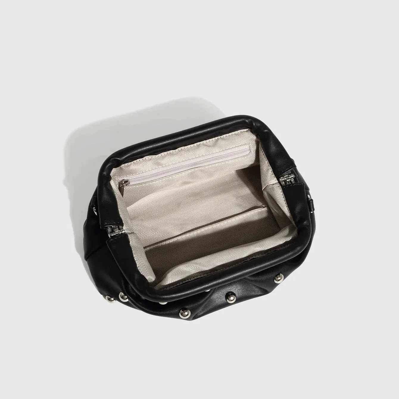 Valentina Chic Vegan Leather Studded Clutch Bag