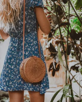 Vegan Round Rattan Bag