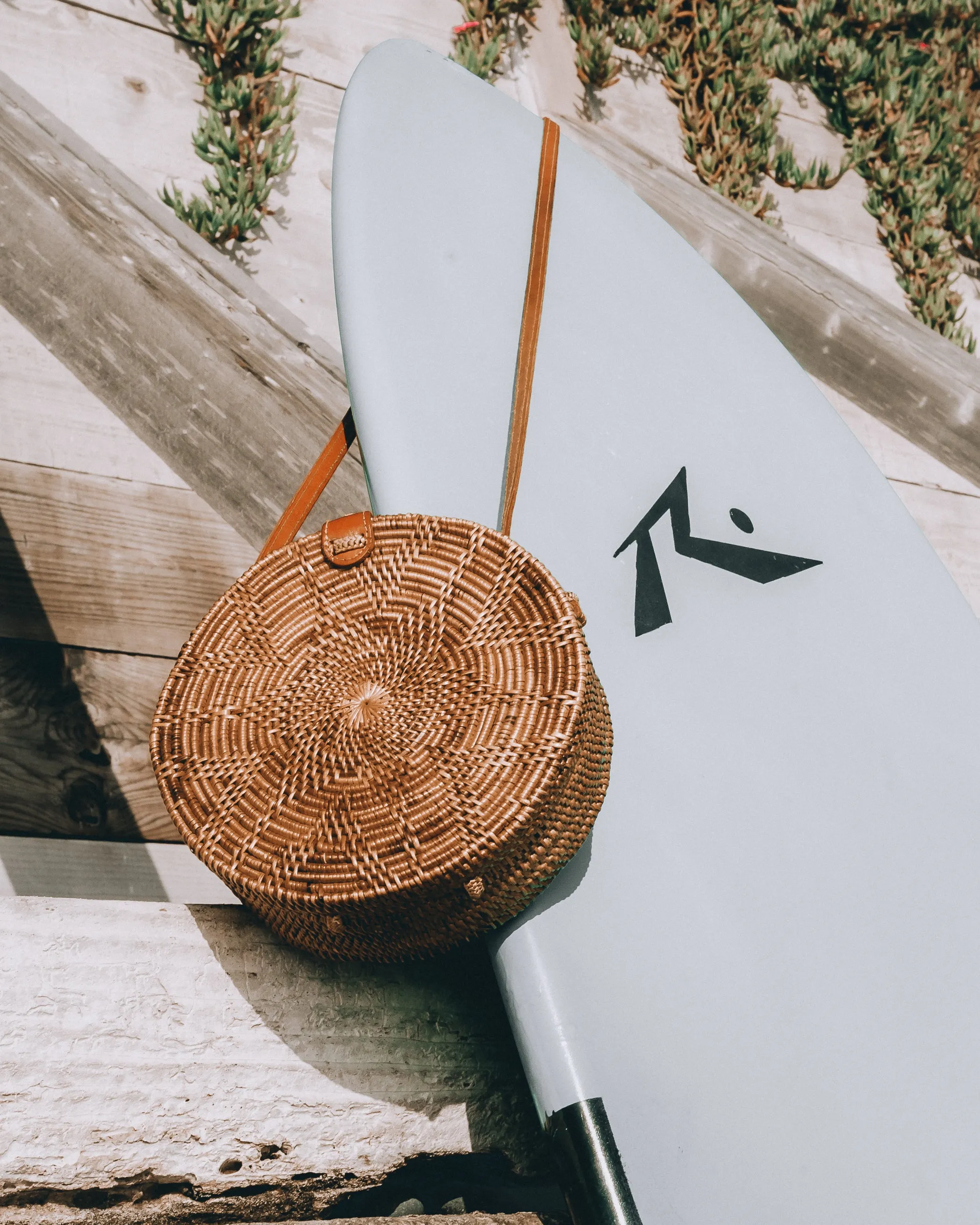 Vegan Round Rattan Bag
