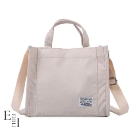 Vintage Casual Corduroy Tote Bag, White