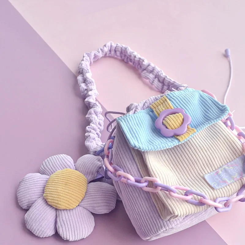 Vvsha  Christmas Gift 2024 New Arrival Original Melody Bag Cute Chain Lolita Floral Handbag Travel Shoulder Cotton Messenger Bag Tote Crossbody Bags