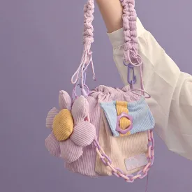 Vvsha  Christmas Gift 2024 New Arrival Original Melody Bag Cute Chain Lolita Floral Handbag Travel Shoulder Cotton Messenger Bag Tote Crossbody Bags