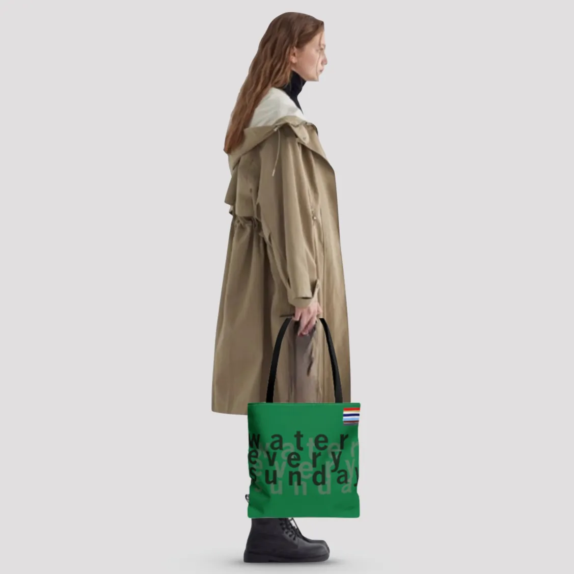 WATEREVERYSUNDAY Basic Logo Everyday Tote - Dartmouth Green
