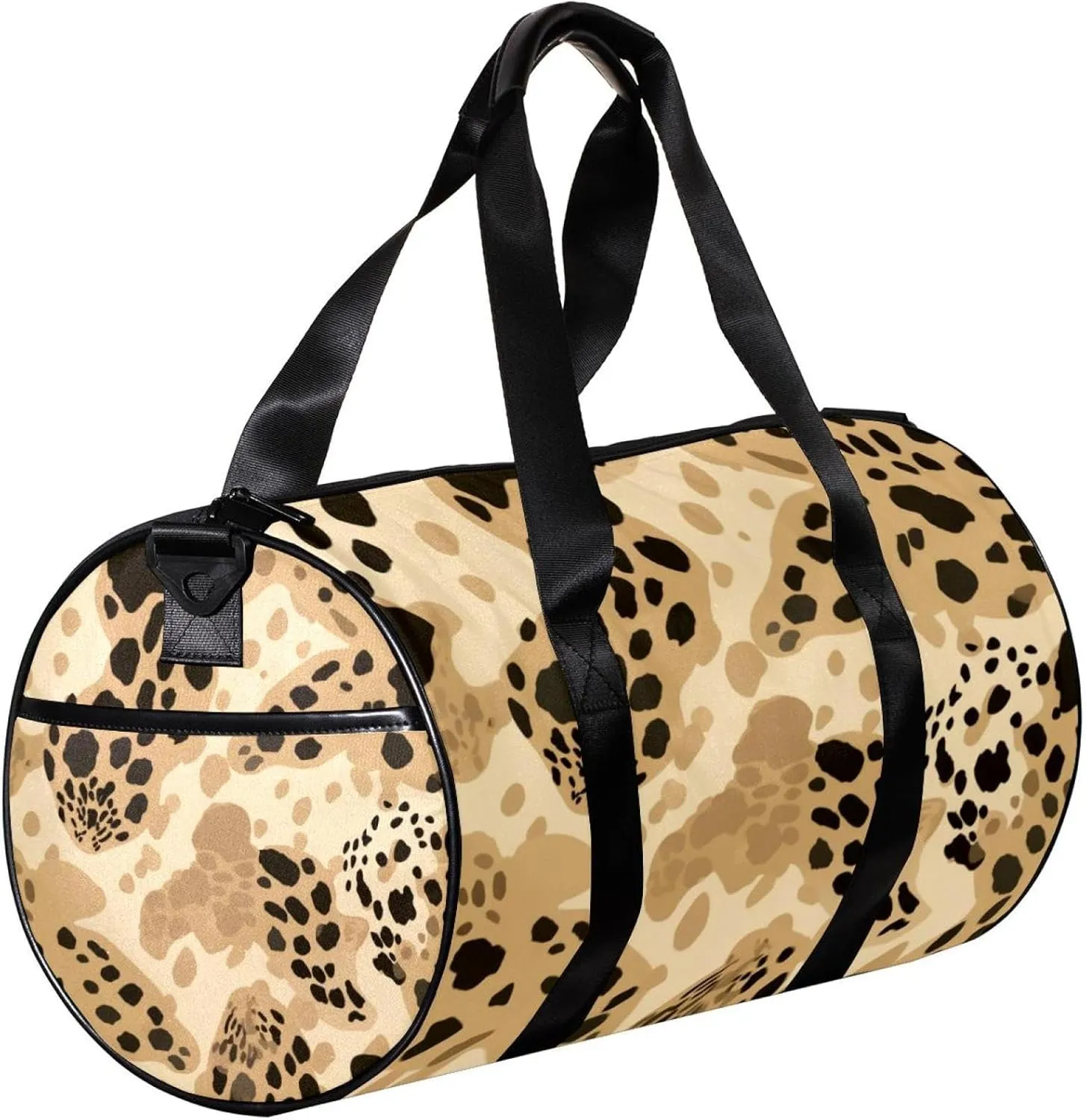 Weekender Travel Bag,Small Gym Bag,Yellow Leopard Print,Gym Duffle Bag