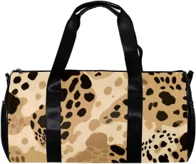 Weekender Travel Bag,Small Gym Bag,Yellow Leopard Print,Gym Duffle Bag