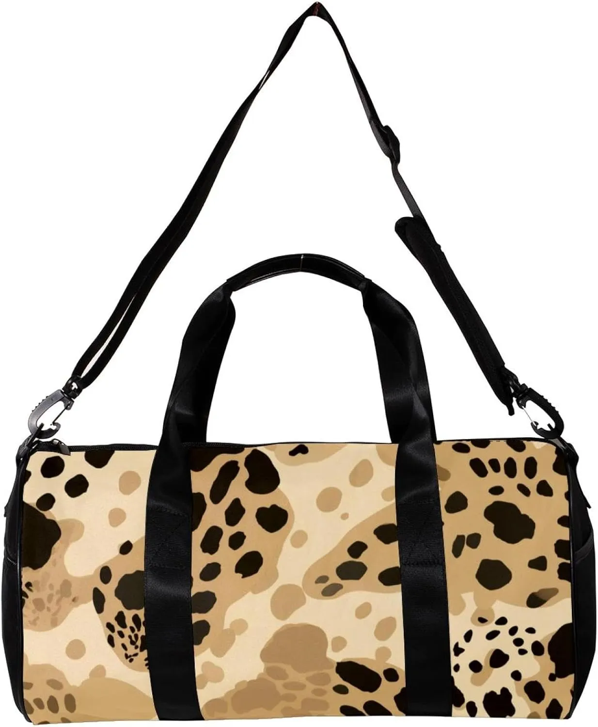 Weekender Travel Bag,Small Gym Bag,Yellow Leopard Print,Gym Duffle Bag