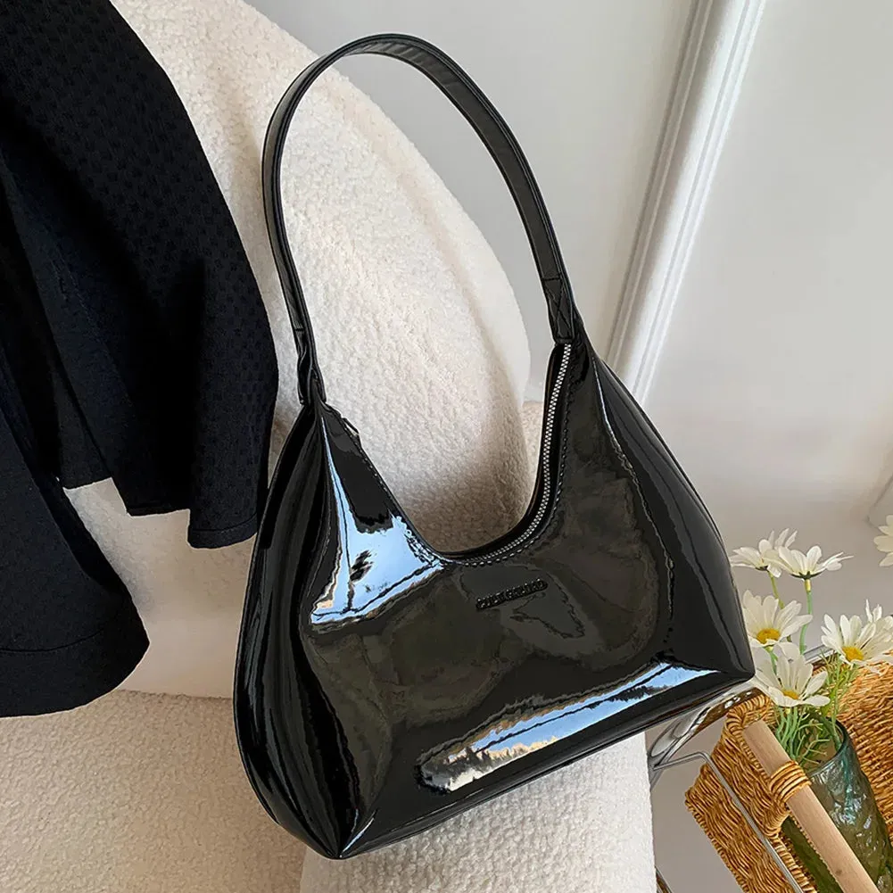 Women's Bag Patent Leather Tote Bag Versatile Fashion Shoulder Bag Satchel Hobo Bag Brand Designer Zipper Small Handbags