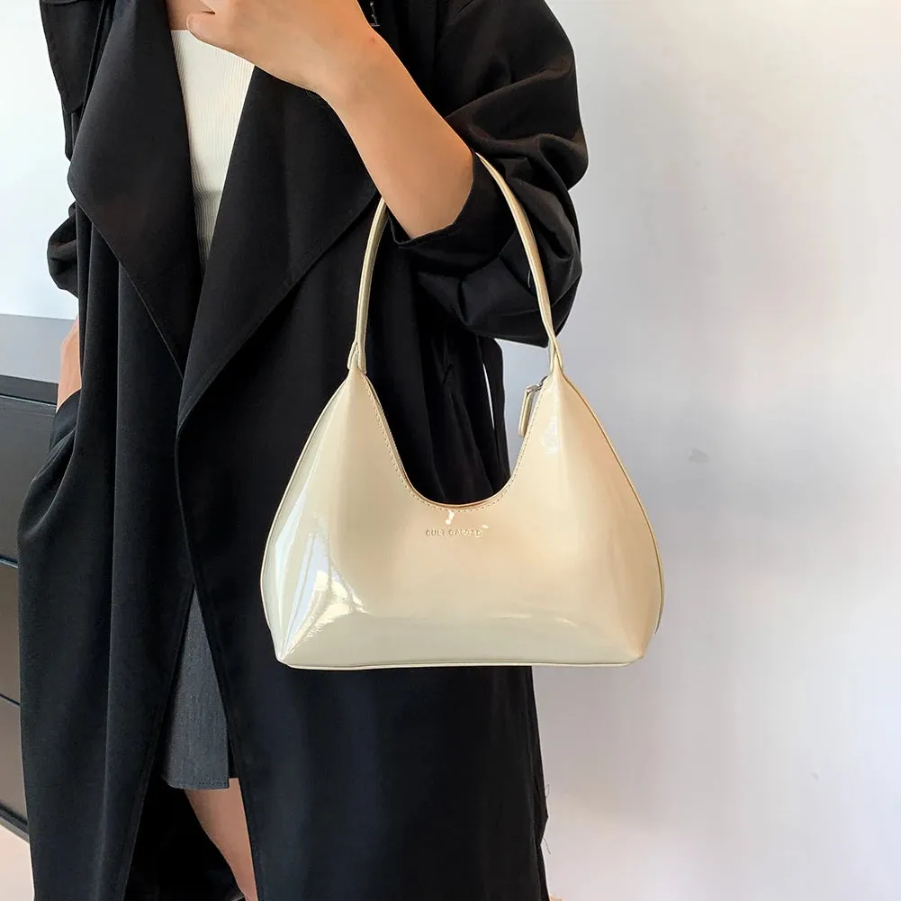 Women's Bag Patent Leather Tote Bag Versatile Fashion Shoulder Bag Satchel Hobo Bag Brand Designer Zipper Small Handbags
